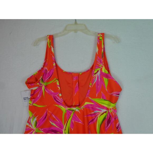 Old Navy #Women's Tropical Floral Half Zip One Piece Swimsuit Size 2X NWT - Picture 5 of 8